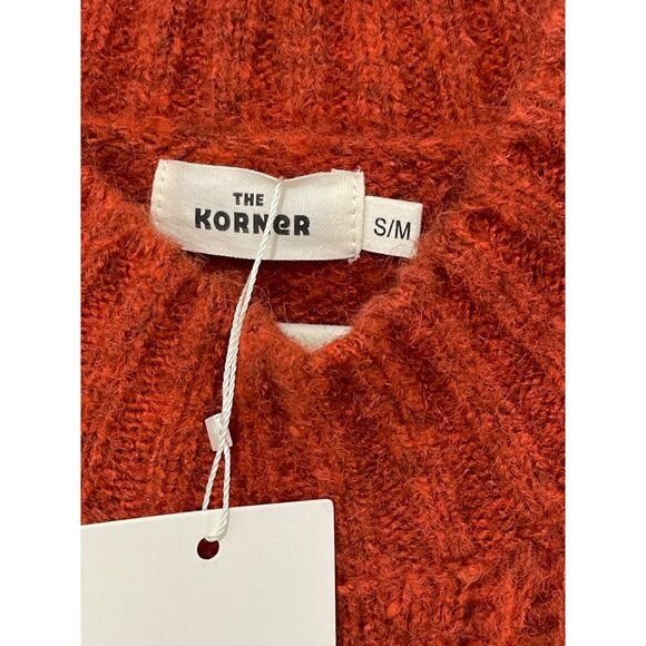 New Korner Cable Knit Pullover Sweater S/M Rust Acrylic Blend - Picture 2 of 4